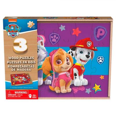 Пазл дерев'яний Spin Master Paw Patrol 3 в 1 (SM98297/6066794)