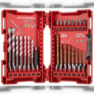 Набір біт та свердел Milwaukee ShW HEX/RedHEX HSS-G TiN, 39 шт. (4932479854)