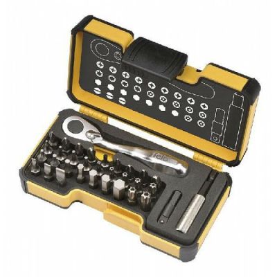 Набір біт Felo XS 33 SL/PH/PZ/Torx/TorxTR/SW + перехідник 1/4"+ тримач біт + реверсивна ручка 33 шт StrongBox (05773306)