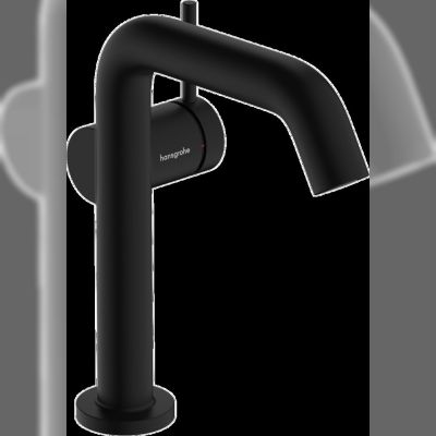 Змішувач для умивальника Hansgrohe Tecturis S 150 CoolStart EcoSmart+ одноважільний, push-open, чорний матовий (73340670)