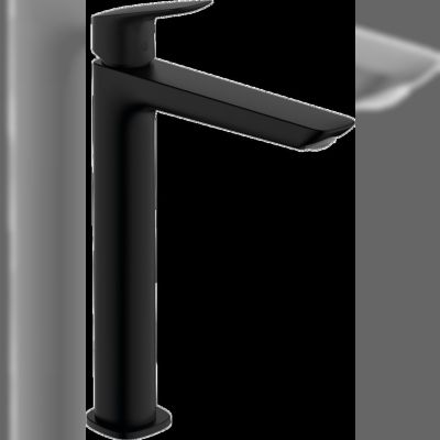 Змішувач для умивальника Hansgrohe Logis 100 одноважільний, з клапаном push-open, чорний матовий (71107670)
