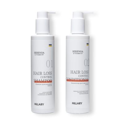 Шампунь + Кондиціонер проти випадіння волосся Hillary Serenoa & РР Hair Loss Control Shampoo