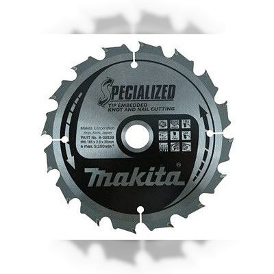 Пильний диск Makita Specialized по дереву з цвяхами 185x15.88мм 16T (B-09335)