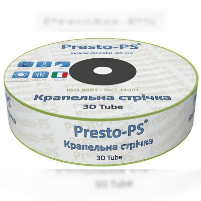 Крапельна стрічка Presto-PS 3D Tube 0.18, 1.38 л/год, 15 см, 500 м (3D-7-15-500)