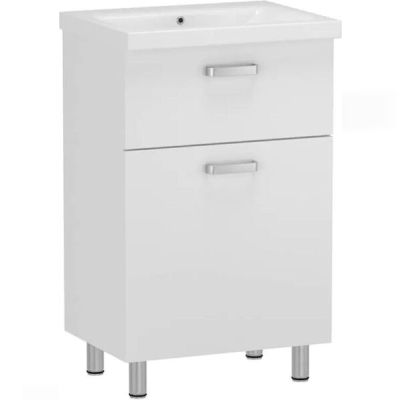 Тумба підлогова RJ FLORA-L з умивальником, 50 см (RJFU042-0150WHSET(RJFU042-0150WH + K116-009))