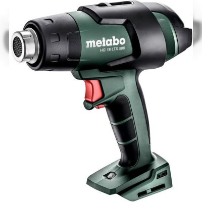 HG 18 LTX 500 (каркас в metaBOX) Акумуляторна фен, 18В, 160-200 л \ хв, Темп 300/500?С, макс.5 сек 300?С, LED підсвітка, вага 0.5кг, 20 хв роботи на 8.0Аг акумуляторі, в комплекті две насадки: 630004000, 630005000