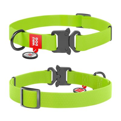 Нашийник WAUDOG Waterproof з QR-паспортом 31-49 см / 25 мм (салатовий)