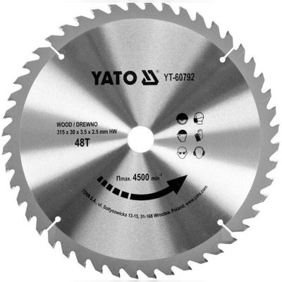 Диск пильний YATO по дереву 315х30х3.5х2.5 мм, 48 зубців (YT-60792)