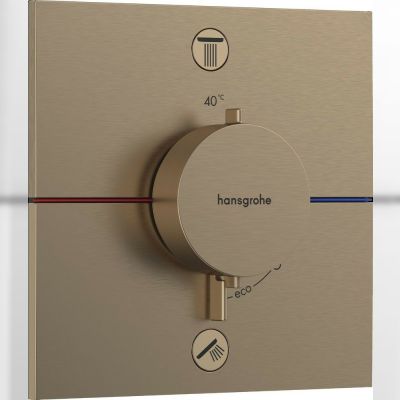 Термостат Hansgrohe ShowerSelect Comfort E 15572140 для 2-х споживачів, прихований монтаж, бронза