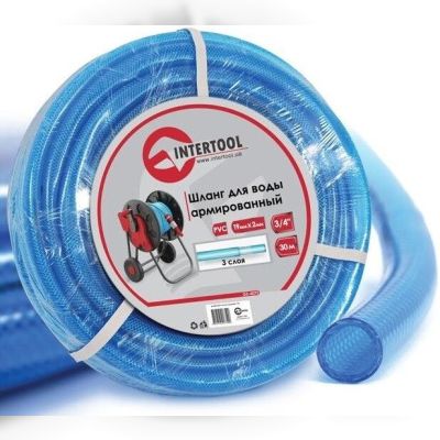 Шланг для води Intertool 3-х шаровий 3/4 "30 м армований PVC (GE-4075)