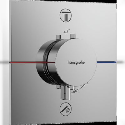 Термостат Hansgrohe ShowerSelect Comfort E 15572000 для 2-х споживачів, прихований монтаж, хром