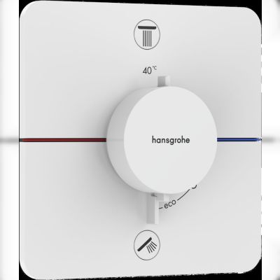 Термостат Hansgrohe ShowerSelect Comfort Q 15583700 для 2-х споживачів, прихований монтаж, білий матовий