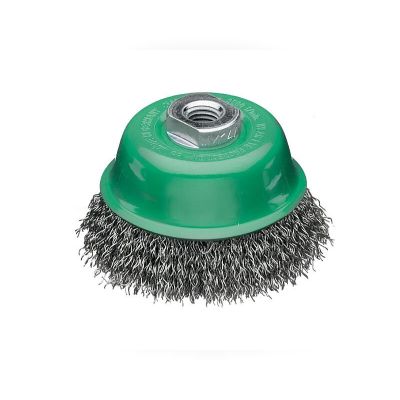Щетка Lessmann чашечная 75хМ14х2.0 гофрированная нержавеющая проволока 0.30мм 12500 об/хв (423367)