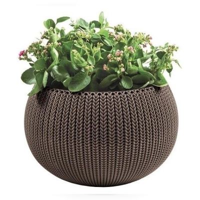 Горщик для рослин Keter COZIES M коричневий, з ланцюжком (7290106932470)