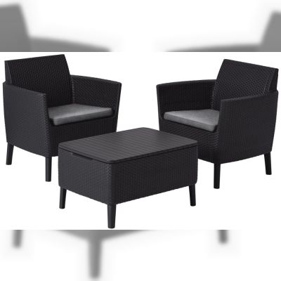 Набір садових меблів Allibert Salemo Balcony Set, сірий (8711245155302)