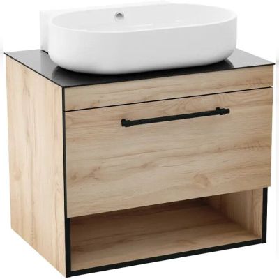 Тумба підвісна IMPRESE Black Edge з умивальником (f32117OK)