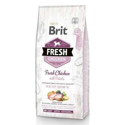 Сухий корм для цуценят Brit Fresh Chicken with Potato Puppy Healthy Growth 12 кг (курка)