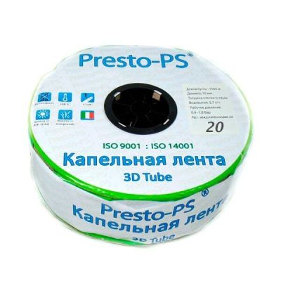 Емітерна крапельна стрічка PRESTO-PS 3D-30-1000 3D Tube 0,18 (2,7 л / ч) (30см) 1000м