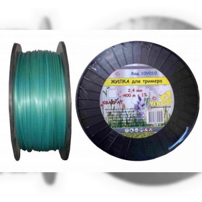 Волосінь для тріммера Virok 2.4 мм, 400 м. Квадрат (10V010)