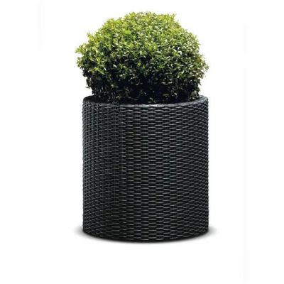 Горщик для квітів Keter Medium Cylinder Planter, антрацит (229123)