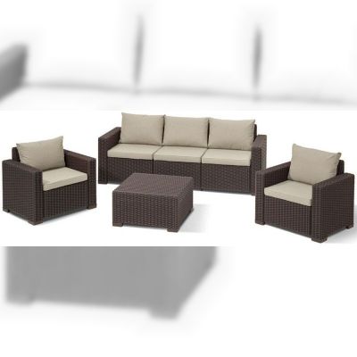 Набір садових меблів Allibert California 3 seater, коричневий (8711245155432)