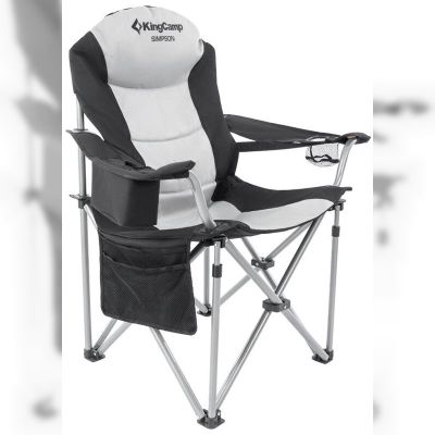 Розкладне крісло KingCamp Deluxe Hard Arms Chair Black/Mid Grey (KC3888 BLACK/MID GREY)