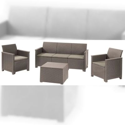 Набір садових меблів Keter Emma 3 Seater Set, бежевий (8711245155944)