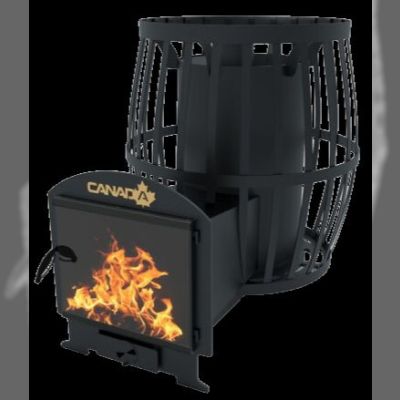 Піч для лазні CANADA Бочка 20 м.куб. з виносом та склом 400х400 (PBS-CB20-40V)