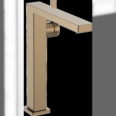 Змішувач для умивальника Hansgrohe Tecturis E 240 CoolStart одноважільний, push-open, шліфована бронза (73070140)