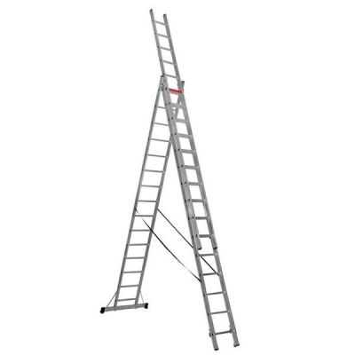 Трьохсекційна драбина VIRASTAR Triomax Pro 3x15 ступенів TS225