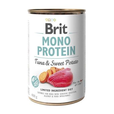 Вологий корм для собак Brit Mono Protein Tuna & Sweet Potato 400 г (тунець та батата)