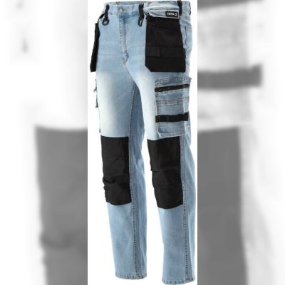 Штани робочі джинс стрейч р.L/XL (блакитний) Yato (YT-79073)
