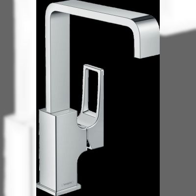 Змішувач для раковини Hansgrohe Metropol одноважільний з донним клапаном push-open, хром, з руків'ям-петлею (74511000)