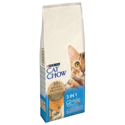 Сухий корм для котів Cat Chow Feline 3in1 15 кг (індичка)
