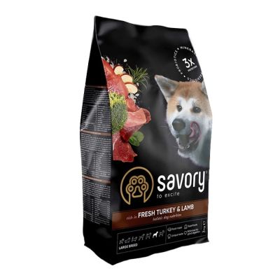 Сухий корм для собак Savory Large Breeds Fresh 3 кг - індичка та ягня