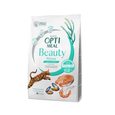 Сухий корм для котів Optimeal Beauty Fitness Healthy Weight Sterilised 4 кг - морепродукти
