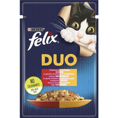 Вологий корм для котів Felix Fantastic Duo 85 г - яловичина та птиця