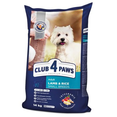 Сухий корм для собак малих порід Club 4 Paws Premium 14 кг (ягня та рис)