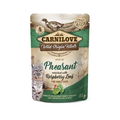 Вологий корм для котів Carnilove pouch 85 г - фазан і листя малини