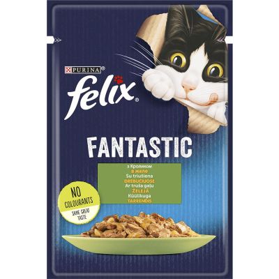 Вологий корм для котів Felix Fantastic 85 г - кролик
