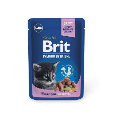 Вологий корм для кошенят Brit Premium pouch 100 г - біла риба