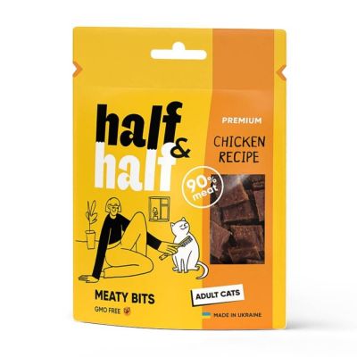Ласощі для котів Half&Half Meaty Bits Adult 50 г - курка