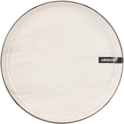Тарелка десертная Ardesto Marmo, 19 см, бежевая, керамика (AR2919MRB)
