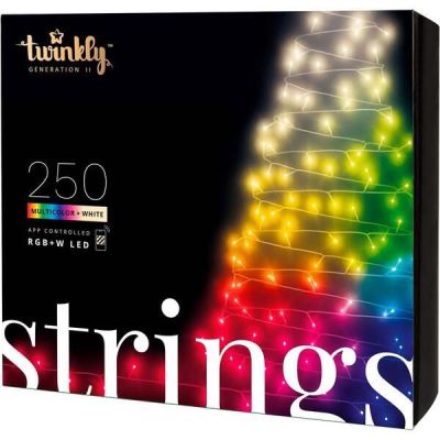 Smart LED Гирлянда Twinkly Strings RGBW 600, Gen II, IP44, длина 48м, кабель черный (TWS600SPP-BEU)