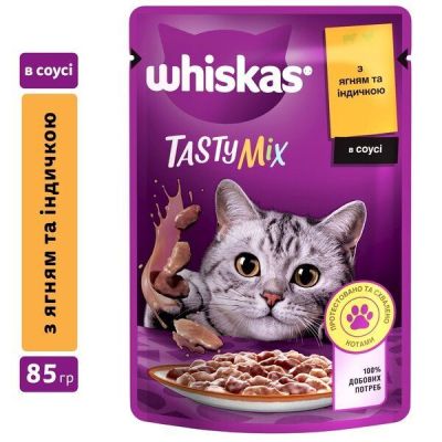 Влажный корм для котов Whiskas TastyMix ягненок, индюк 85г