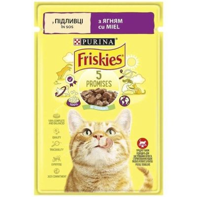 Влажный корм для кошек Friskies с ягненком в подливке 85г