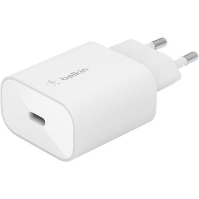 Сетевое зарядное устройство Belkin 25Вт USB-С PD PPS, M PVC C-С CABLE White (WCA004VF1MWH-B6)