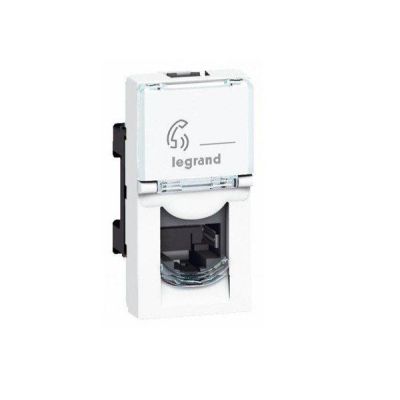 Лицевая панель Legrand Mosaic для коннектора 2хRJ45 Keystone , white