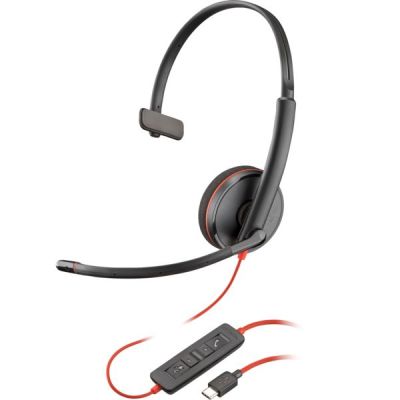 Гарнитура компьютерная моно On-ear Poly Blackwire 3210, USB-A, USB-C Black (8X214AA)