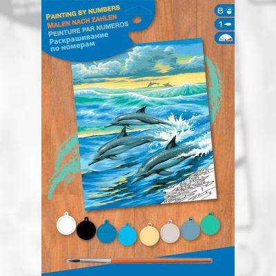 Набор для творчества Sequin Art PAINTING BY NUMBERS JUNIOR Dolphins (SA0031)